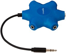 AmazonBasics Répartiteur audio 5 casques, Bleu