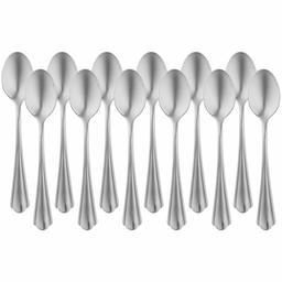 AmazonBasics Stainless Steel Coffee Spoon with Scalloped Edge, Pack of 12