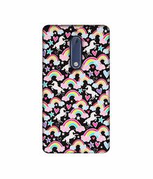 Amazon Brand - Solimo Designer Unicorn Texture 3D Printed Hard Back Case Mobile Cover for Nokia 5