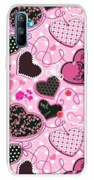 Amazon Brand - Solimo Designer Multicolor Pink Heart Pattern Printed Soft Back Case Mobile Cover for Realme C3