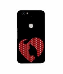 Amazon Brand - Solimo Designer Heart Shape Lady with Glitter 3D Printed Hard Back Case Mobile Cover for Nexus 6P