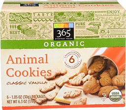 365 Everyday Value, Organic Animal Cookies, Classic Vanilla, 6 ct