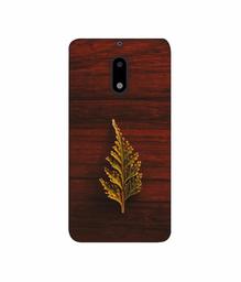 Amazon Brand - Solimo Designer Leaf on Wood 3D Printed Hard Back Case Mobile Cover for Nokia 6