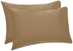 Pinzon 400-Thread-Count Hemstitch Egyptian Cotton Pillowcases - King, Chestnut (Set of 2)