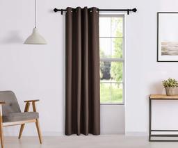 Amazon Brand - Solimo Riviera Door Curtain, 7 feet - Set of 1 (Chocolate Brown)