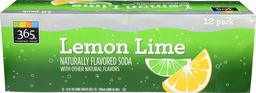 365 Everyday Value, Lemon Lime, 12 Fl Oz, 12 Count