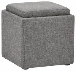 Rivet Ross Modern Tweed Lift-Top Storage Ottoman Pouf, 17.7