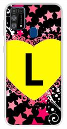 Amazon Brand - Solimo Designer Multicolor Heart Pattern Alphabet-L Printed Soft Back Case Mobile Cover for Samsung Galaxy M31