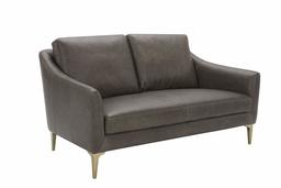 Amazon Brand – Rivet Alonzo Contemporary Leather Loveseat Sofa, 64