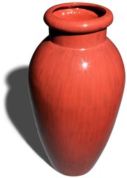 Strathwood Glazed Fiberglass Vase, Oxblood