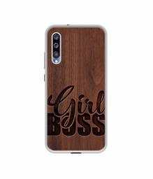 Amazon Brand - Solimo Designer Girl Boss On Wood UV Printed Soft Back Case Mobile Cover for Mi A3