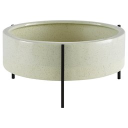 Amazon Brand – Rivet Mid-Century Ceramic Planter with Iron Stand, 6.8