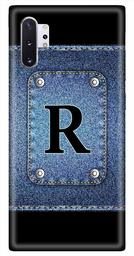 Amazon Brand - Solimo Designer Button Jeans Alphabet-R 3D Printed Hard Back Case Mobile Cover for Samsung Galaxy Note 10 Plus