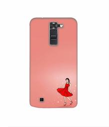 Amazon Brand - Solimo Designer Red Dress Lady 3D Printed Hard Back Case Mobile Cover for LG K7