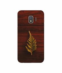 Amazon Brand - Solimo Designer Leaf on Wood 3D Printed Hard Back Case Mobile Cover for Samsung Galaxy J2 Core