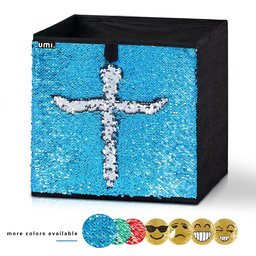 UMI foldable cube sequin bin (Blue, Set of 1)