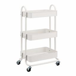 AmazonBasics 3-Tier Rolling Utility or Kitchen Cart - White