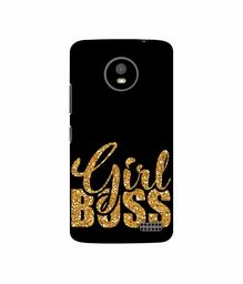 Amazon Brand - Solimo Designer Sparkle Girl Boss 3D Printed Hard Back Case Mobile Cover for Motorola Moto E4