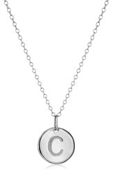 Sterling Silver Round Disc Initial