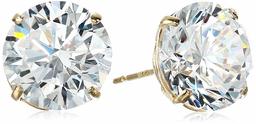 14K Gold 5cttw Swarovski Zirconia Round Stud Earrings