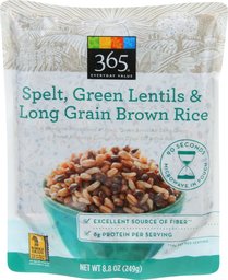 365 Everyday Value, Spelt, Green Lentils & Long Grain Brown Rice, 8.8 oz