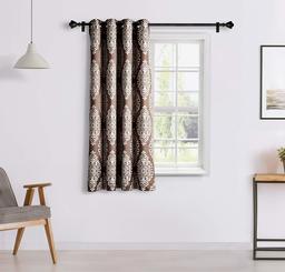 Amazon Brand - Solimo Concerto Window Curtain, 5 feet - Set of 1 (Chocolate Brown)