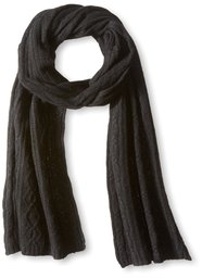 Thirty Five Kent Men's Cashmere Diamond Cable Scarf, Black