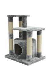 AmazonBasics Small Cat Tree Tower With Condo And Scratching Post - 26 x 19 x 31 Inches, Gray