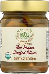 Whole Foods Market, Organic Red Pepper Stuffed Olives, 4.23 oz