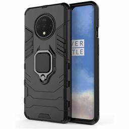 Amazon Brand - Solimo Kickstand Mobile Cover (360° Rotating Ring Holder) for Oneplus 7T (Black)