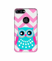 Amazon Brand - Solimo Designer Sky Blue Owl 3D Printed Hard Back Case Mobile Cover for Apple iPhone 7 Plus (Logo Cut)