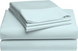 Pike Street 1220-Thread Count Egyptian Cotton Single-Ply Sateen King Sheet Set, Blue