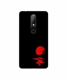 Amazon Brand - Solimo Designer Red Moon 3D Printed Hard Back Case Mobile Cover for Nokia 6.1 Plus