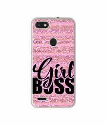 Amazon Brand - Solimo Designer Girl Boss On Pink Sparkle UV Printed Soft Back Case Mobile Cover for Tecno Camon iSky