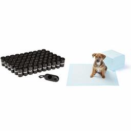 AmazonBasics Dog Waste Bags and Training Pads (50-Pack)