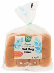 365 EVERYDAY VALUE Organic White Hot Dog Buns 8Ct, 14 OZ (Frozen)