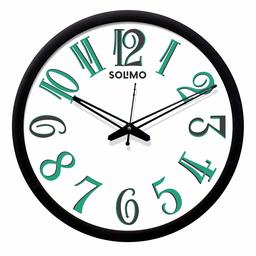 Amazon Brand - Solimo 12-inch Wall Clock - Glamor (Silent Movement, Black Frame)