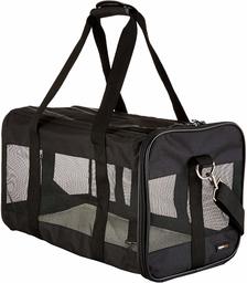 AmazonBasics Large Soft-Sided Mesh Pet Transport Carrier Bag - 20 x 10 x 11 Inches, Black