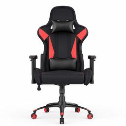 AmazonBasics Silla para oficina y gaming, diseño deportivo, rojo