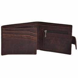 Eono by Amazon RFID - Portefeuilles en Cuir - Porte-Monnaie Mince avec Poche à Monnaie à glissière pour Homme (Marron Crazy Horse)