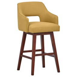 Amazon Brand – Rivet Malida Mid-Century Modern Open Back Swivel Kitchen Bar Stool, 41