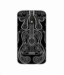 Amazon Brand - Solimo Designer White Gitar On Black 3D Printed Hard Back Case Mobile Cover for Motorola Moto E (3rd gen)