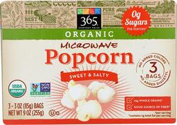 365 Everyday Value, Organic Microwave Popcorn, Sweet & Salty, 3 oz, 3 pk