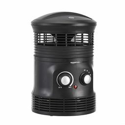 AmazonBasics Portable 360° Surround Fan Heater with 2-Speed Thermostat, 1800 W [UK Plug]