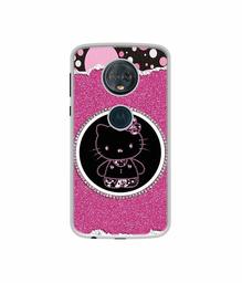 Amazon Brand - Solimo Designer Kitty with Glitter UV Printed Soft Back Case Mobile Cover for Motorola Moto G6 Plus