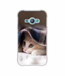 Amazon Brand - Solimo Designer Sleepy Kitten UV Printed Soft Back Case Mobile Cover for Samsung Galaxy J1 Ace