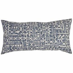 Amazon Brand – Stone & Beam Casual Global Throw Pillow - 12 x 24 Inch, Dark Denim