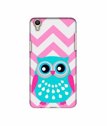 Amazon Brand - Solimo Designer Sky Blue Owl 3D Printed Hard Back Case Mobile Cover for Oppo F1 Plus