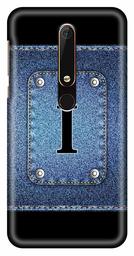Amazon Brand - Solimo Designer Button Jeans Alphabet-I 3D Printed Hard Back Case Mobile Cover for Nokia 6 (2018)