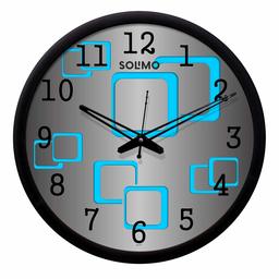 Amazon Brand - Solimo 12-inch Wall Clock -Welfare (Silent Movement, Black Frame)